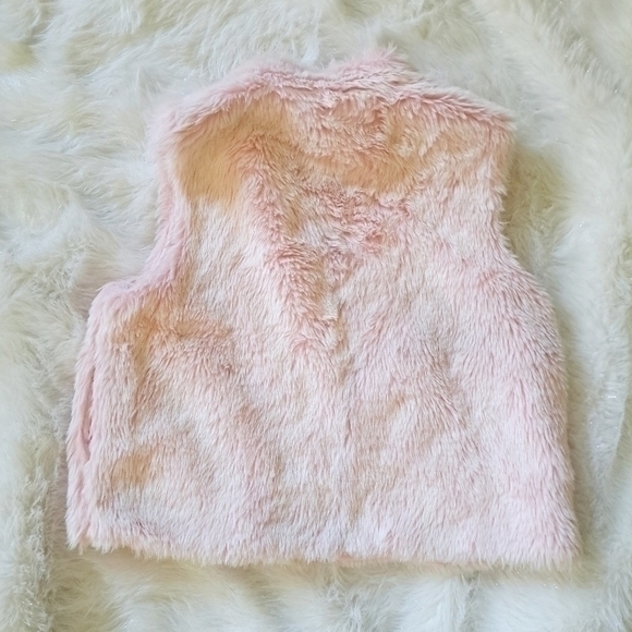 VINTAGE 80S INVESTMENTS PINK FAUX FUR ZIP VEST SZ XL - Picture 5 of 6